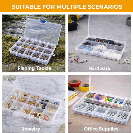2 Pack Adjustable Plastic Organizer Box with 15 Compartments - view 6