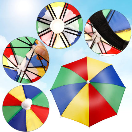 CROCH Umbrella Hat 5pc - Hands Free Sun and Rain Shade with Elastic Band - view 4