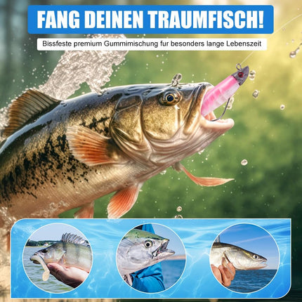 CROCH Soft Plastic Lure Kit - Pre Rigged Paddle Tails and Jig Heads for Bream and Flathead - view 6