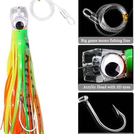 Saltwater Trolling Lures Set of 5pcs 9 inch/23cm Fishing trolling Skirt - view 4