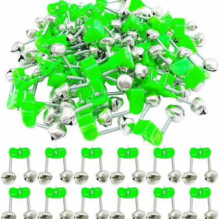 CROCH 30 pcs Plastic Fish Rod Bell,Fishing Bells Clips,Fish Bite Alarms Ring Dual Alert