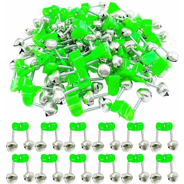 CROCH 30 pcs Plastic Fish Rod Bell,Fishing Bells Clips,Fish Bite Alarms Ring Dual Alert