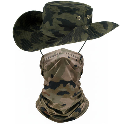 CROCH SEAYO Bucket Hat for Men and Women with Face Cover, Camo Wide Brim Sun Hat for Fishing Hiking Camping and Beach, Soft Cotton Blend Denim Style Outdoor Fisherman Hat, 7 Colours – B0GRLKKRYK