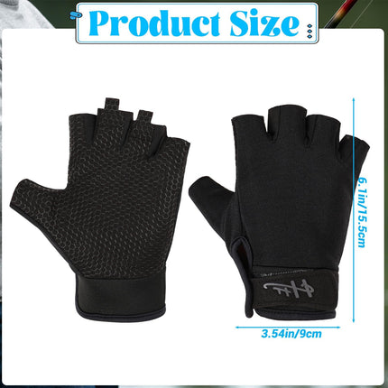 CROCH Fingerless Fishing Gloves - Grip Palm Gloves for Casting Paddling and Handling - view 2