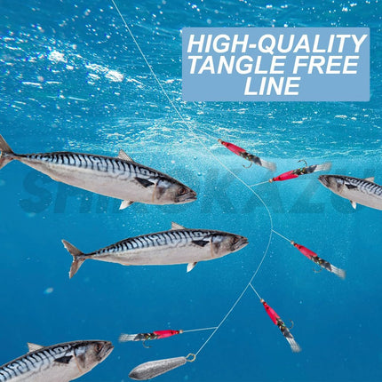 CROCH Luminous Sabiki Rigs - Reflective Mackerel Feather Bait Jigs for Squid and Baitfish - view 3