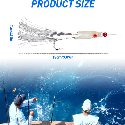 CROCH Luminous Mackerel Feathers 15pc - 3 Packs of Glow Bait Rigs for Pier and Boat - view 2