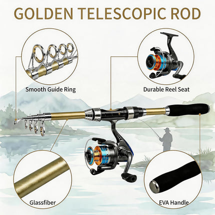 Telescopic Fishing Rod and Reel Combo - view 2