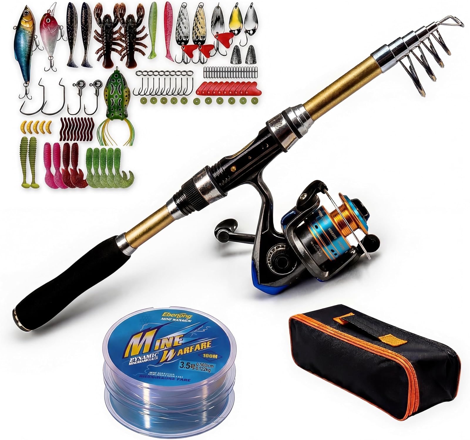 Telescopic Fishing Rod and Reel Combo