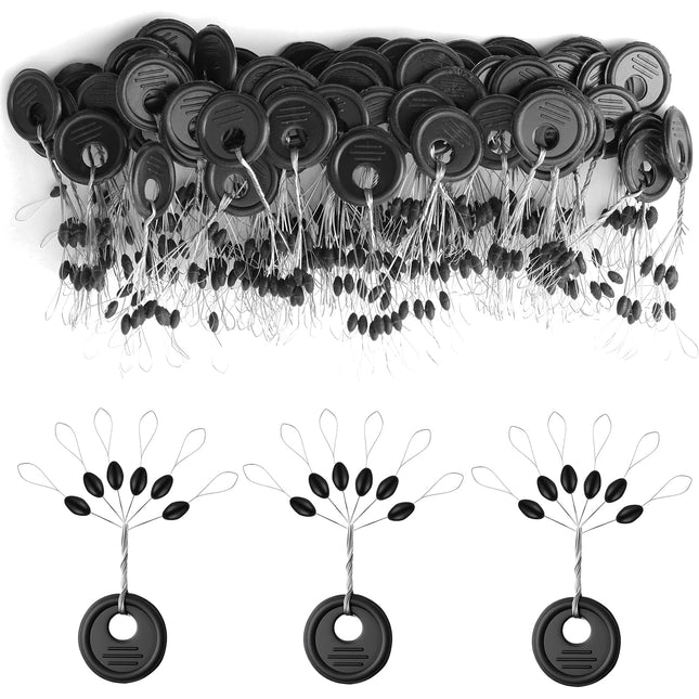 CROCH Bobber Stoppers 600pc - Rubber Float Stops with Beads in S M L - view 1