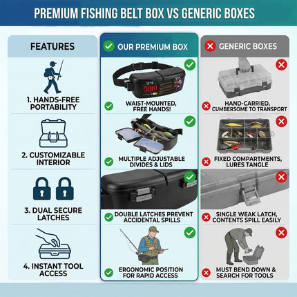 Fishing Tackle Storage Box with Waist Belt - view 4