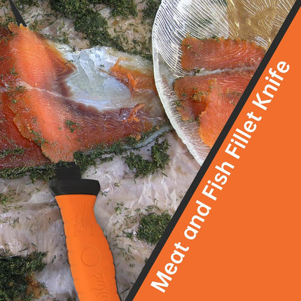 Meat and Fish Fillet Knife - Curved Steel Blades with Sheath - view 7