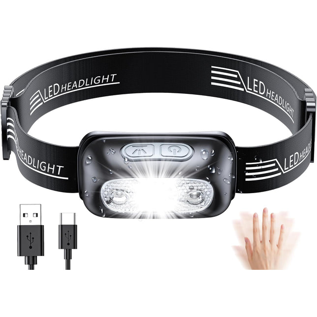 CROCH Rechargeable Head Torch 250lm - Motion Sensor Headlamp for Night Fishing - view 1