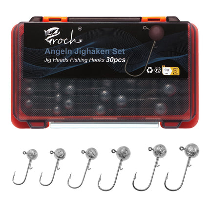 CROCH Fishing Jig Heads Hooks Kit – Swimbait Jig Head Set with Sharp Bait Hooks for Saltwater & Freshwater Bass, Trout, and Walleye Fishing
