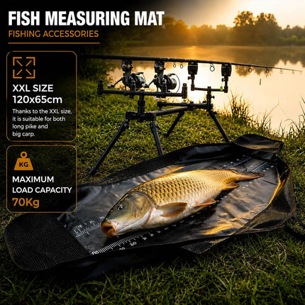 Fish Weighing Bag 4-in-1 Unhooking Mat with Measuring Tape 120x65cm - view 6