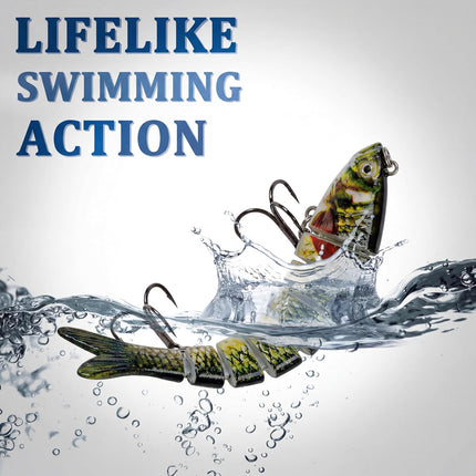 Jointed Swimbait, 8-Segment Lifelike Fishing Lure, Reinforced Treble - view 7