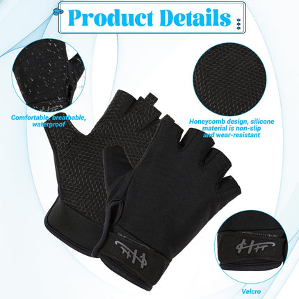 CROCH Fingerless Fishing Gloves - Grip Palm Gloves for Casting Paddling and Handling - view 3