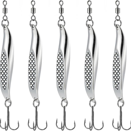 CROCH Metal Casting Jigs 5pc - Wedge Profile Spoon Lures for Tailor Salmon and Kingfish - view 1