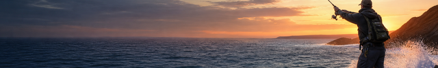 Australian coastal angler casting at sunrise