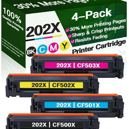 4pack CF500X CF501X CF502X CF503X 202A 202X Toner For HP Pro M254 M280 M281 M281fdw | toneroz