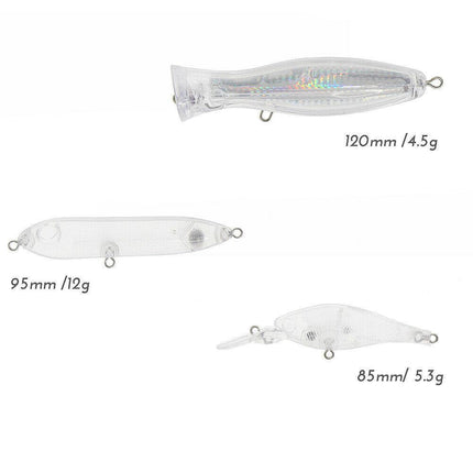 unpainted fishing lure size