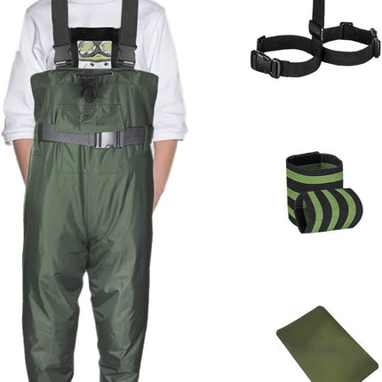 Bootfoot Chest Waders 2-Ply Nylon/PVC Lightweight Fishing & Hunting Waders with Waterproof Insulated Cleated Boots for Kids and Youth