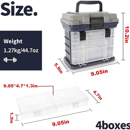 Caja de aparejos de pesca de 4 capas