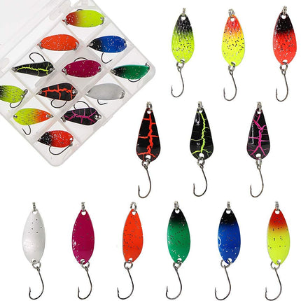 12 pcs Fishing Lure Set Metal Baits with Tackle Box