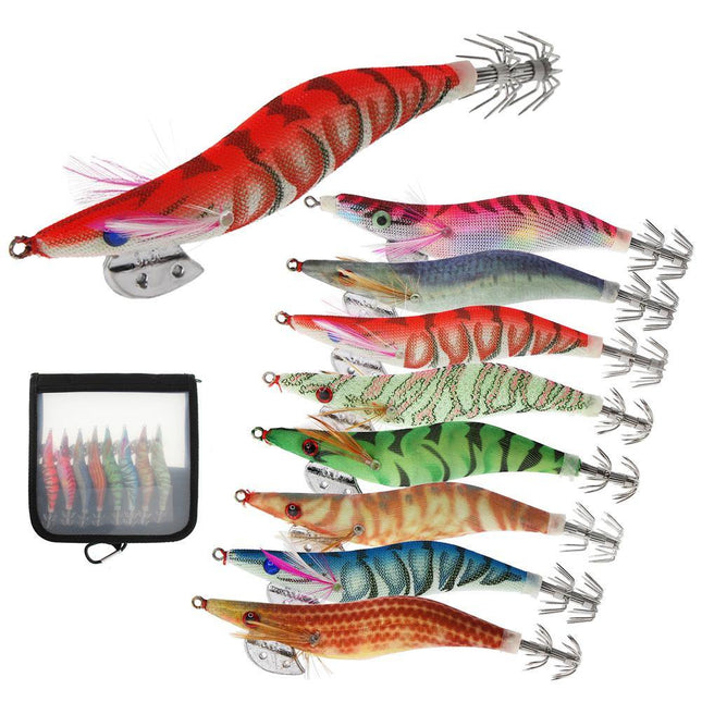 8 pcs Luminous Squid Jigs - CROCH fishing tackle Australia