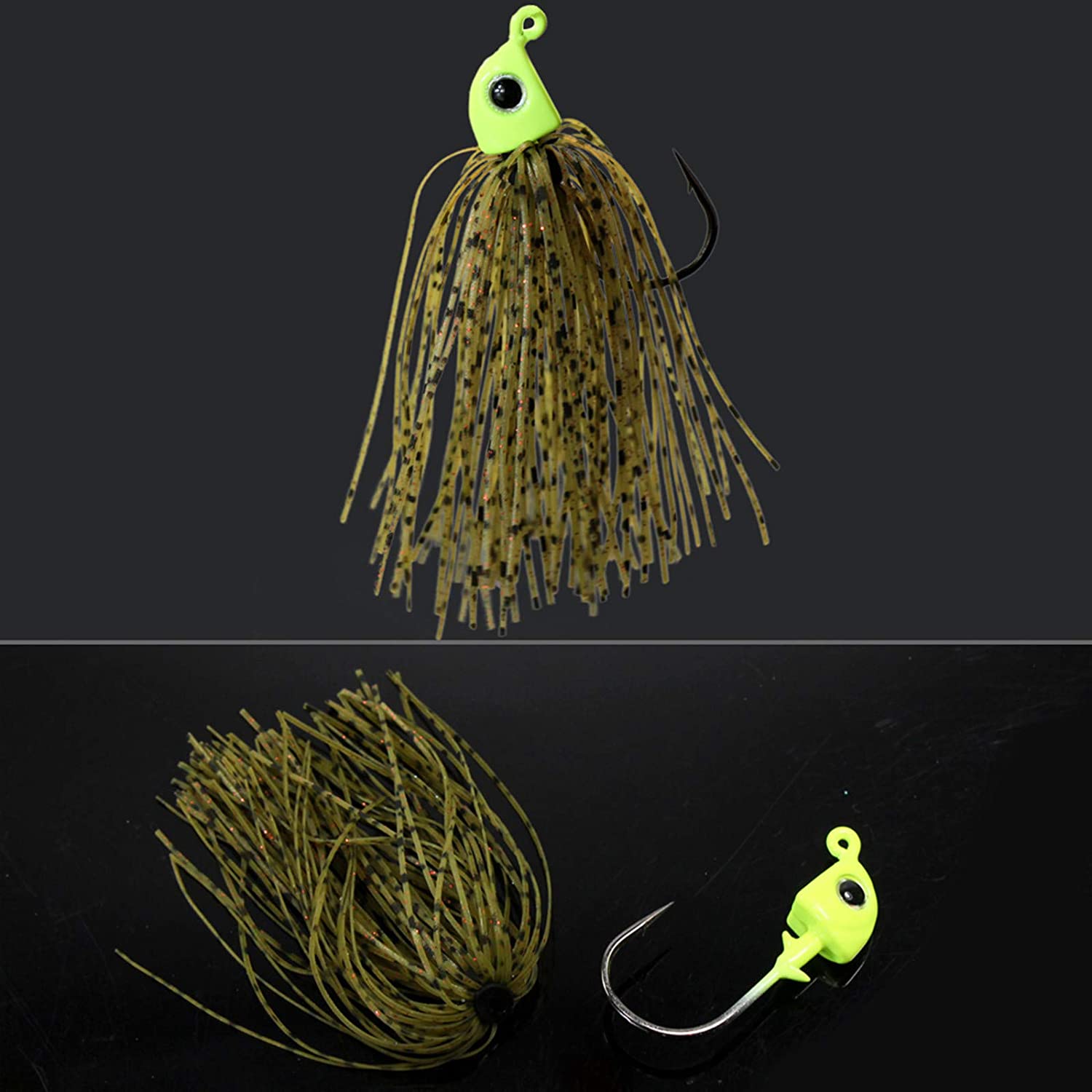 Croch Bass Jigs Set,Fishing Jigs and Jigs Skirts (20pcs), Jigs