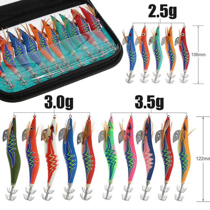Rattle Squid Jigs Shrimp Fishing Bait 10pcs - CROCH AU