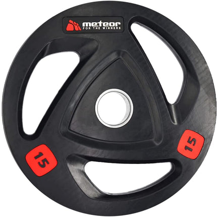 Meteor Tri-Grip Rubber Olympic Weight Plate