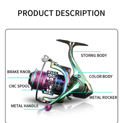Carrete de pesca giratorio serie SK 800S 1500S 2500S