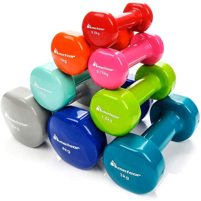 Meteor Essential Anti-Slip Vinyl Dumbbell Pair