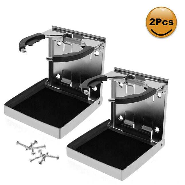 2pcs Stainless Steel Adjustable Folding Drink Holders | CROCH