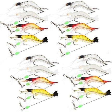 16 pcs Fishing Shrimp Soft Plastic Lure