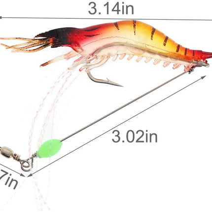 16 pcs Fishing Shrimp Soft Plastic Lure