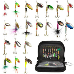 20 pcs Hard Metal Spinner Bait Kits with Portable Carry Bag - CROCH fishing tackle Australia