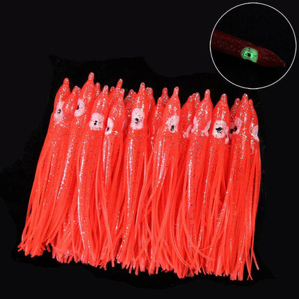 60pcs Eye Luminous Skirts Trolling Soft Lures - CROCH AU