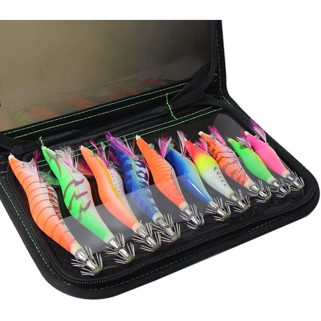 10 pcs Luminous Squid Jig Shrimp Lures - CROCH fishing tackle Australia