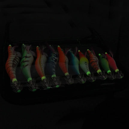 10 pcs Luminous Squid Jig Shrimp Lures